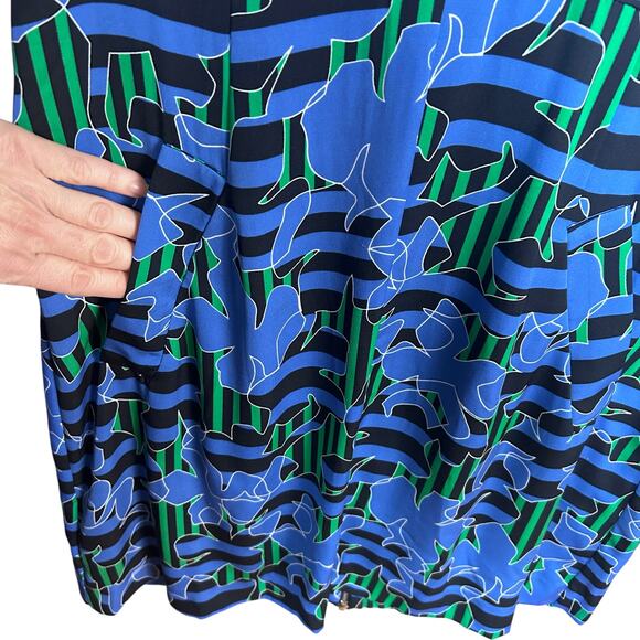Diane Von Furstenberg Dress Size 12 sheath stripe colorful summer professional - Picture 14 of 14